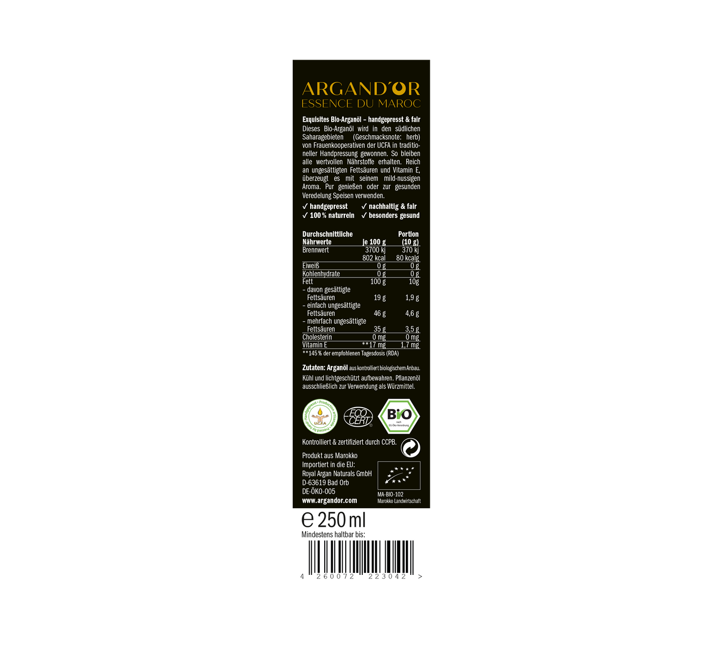 Bio-Arganöl Sahara geröstet