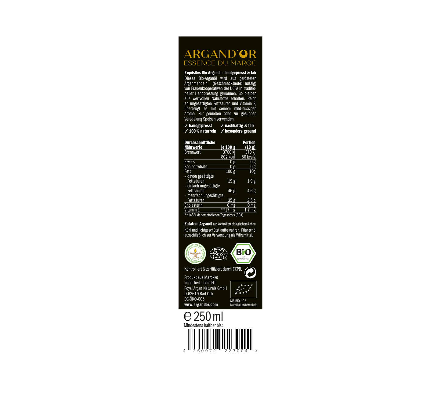 Bio-Arganöl geröstet