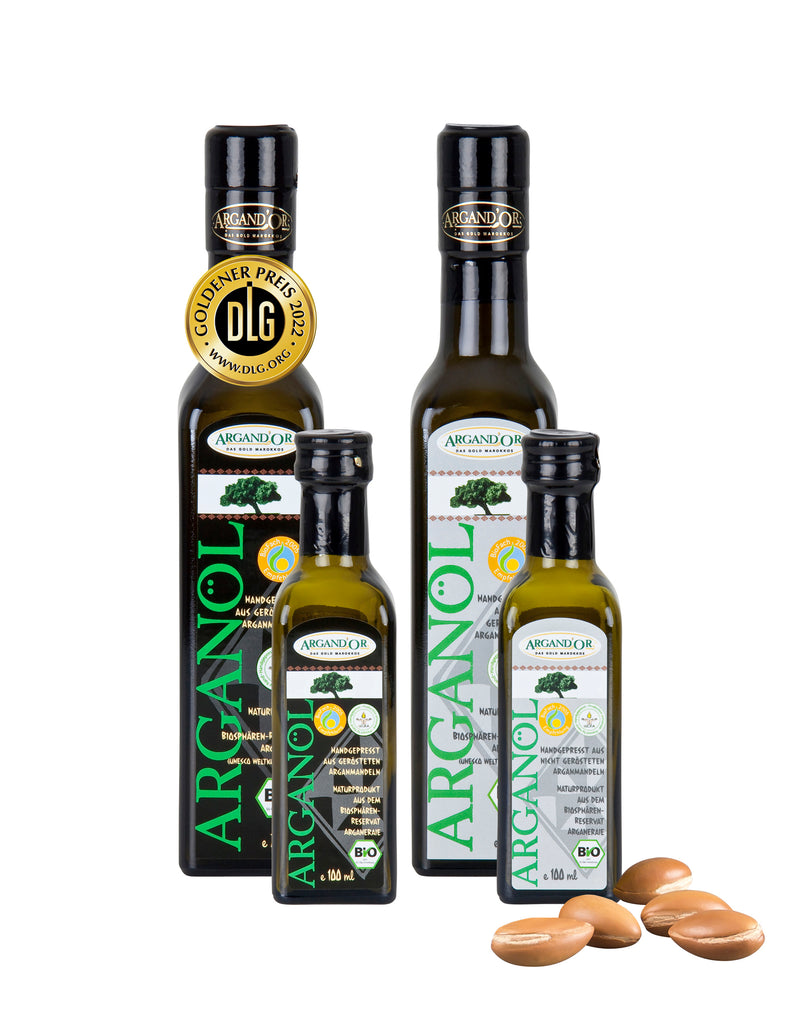 ARGAND'OR - Bio-Arganöl Klassik Premium | Geröstetes Gourmet-Speiseöl mit mildem, nussigem Geschmack aus kontrolliert biologischem Anbau. Ideal zum Verfeinern von Speisen. | Inhalt: 250ml