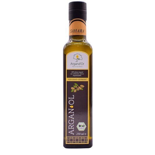 Bio-Arganöl Argand'Or Sahara (Gourmet-Speiseöl, Region SAHARA) - nicht geröstet -250 ml